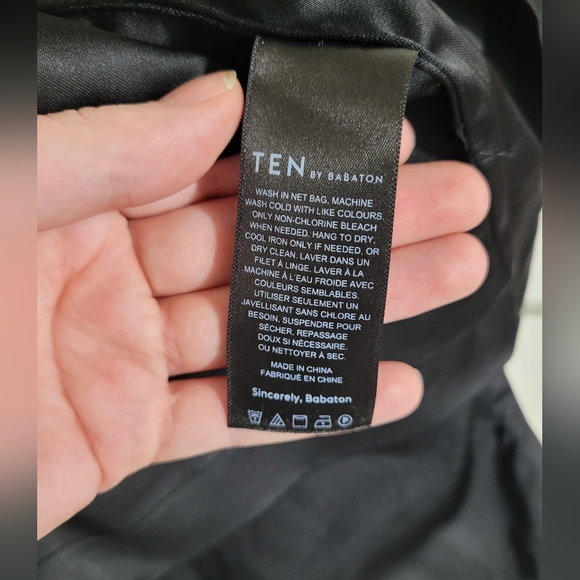 Black satin slip dress Ten by Babaton Passion Dress Black - Picture 6 of 8